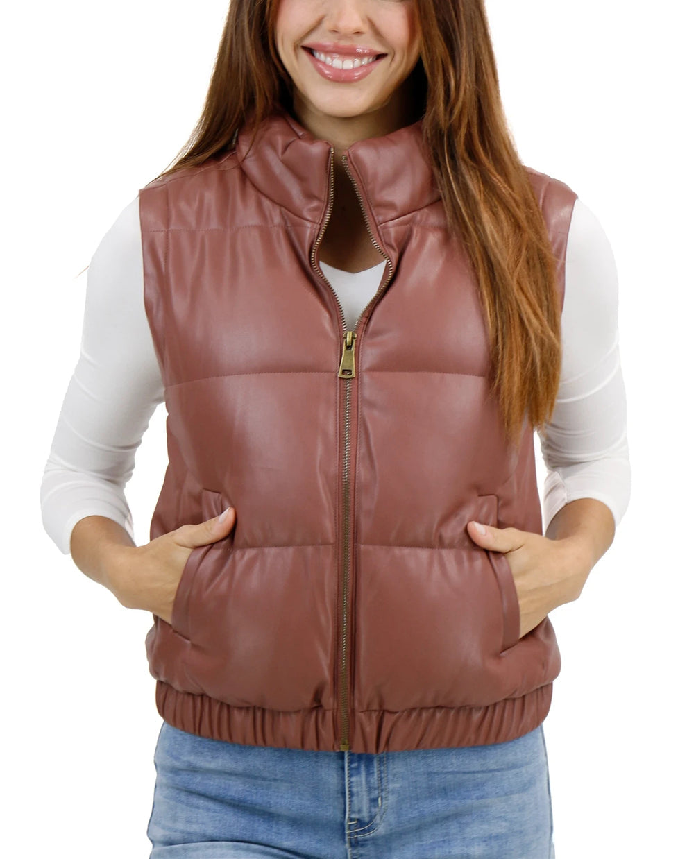 G&L CLAY Butter Faux Leather Jacket/Vest