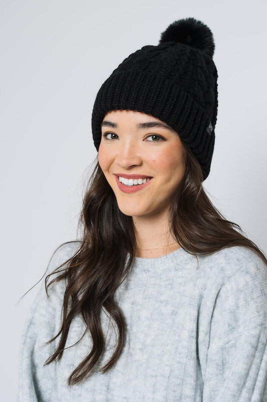 Marshmallow Cable Lined Beanie