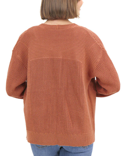 G&L Slouchy Knit Pocket Cardigan In Baked Pumpkin