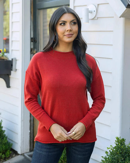 G&L Everyday Mock Neck Sweater Autumn Red