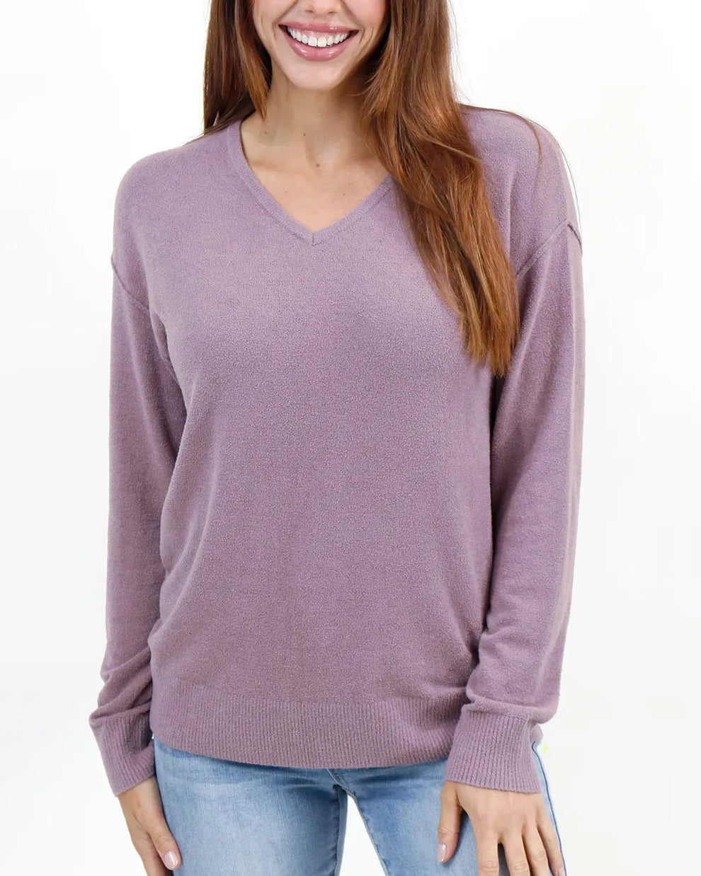 G&L Micro Bambü Lightweight Sweater in Dusty Mauve