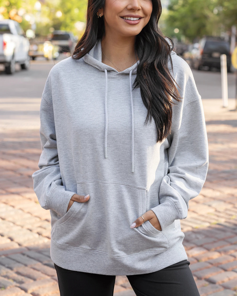 G&L Signature Soft Oversized Hoodie in Heathered Grey