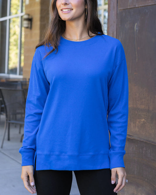 G&L Original Essentials Long Sleeve Tee in Cobalt