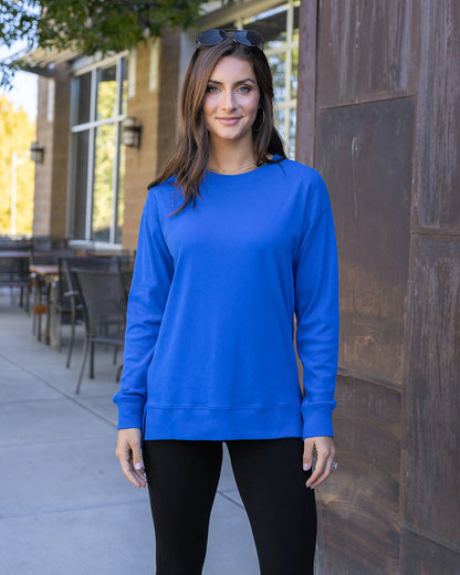 G&L Original Essentials Long Sleeve Tee in Cobalt