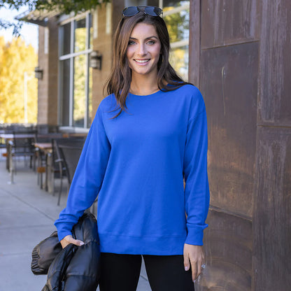 G&L Original Essentials Long Sleeve Tee in Cobalt