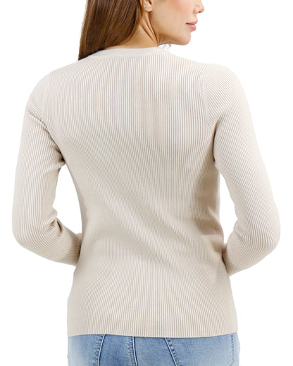 G&L Ribbed Henley Sweater Oatmeal