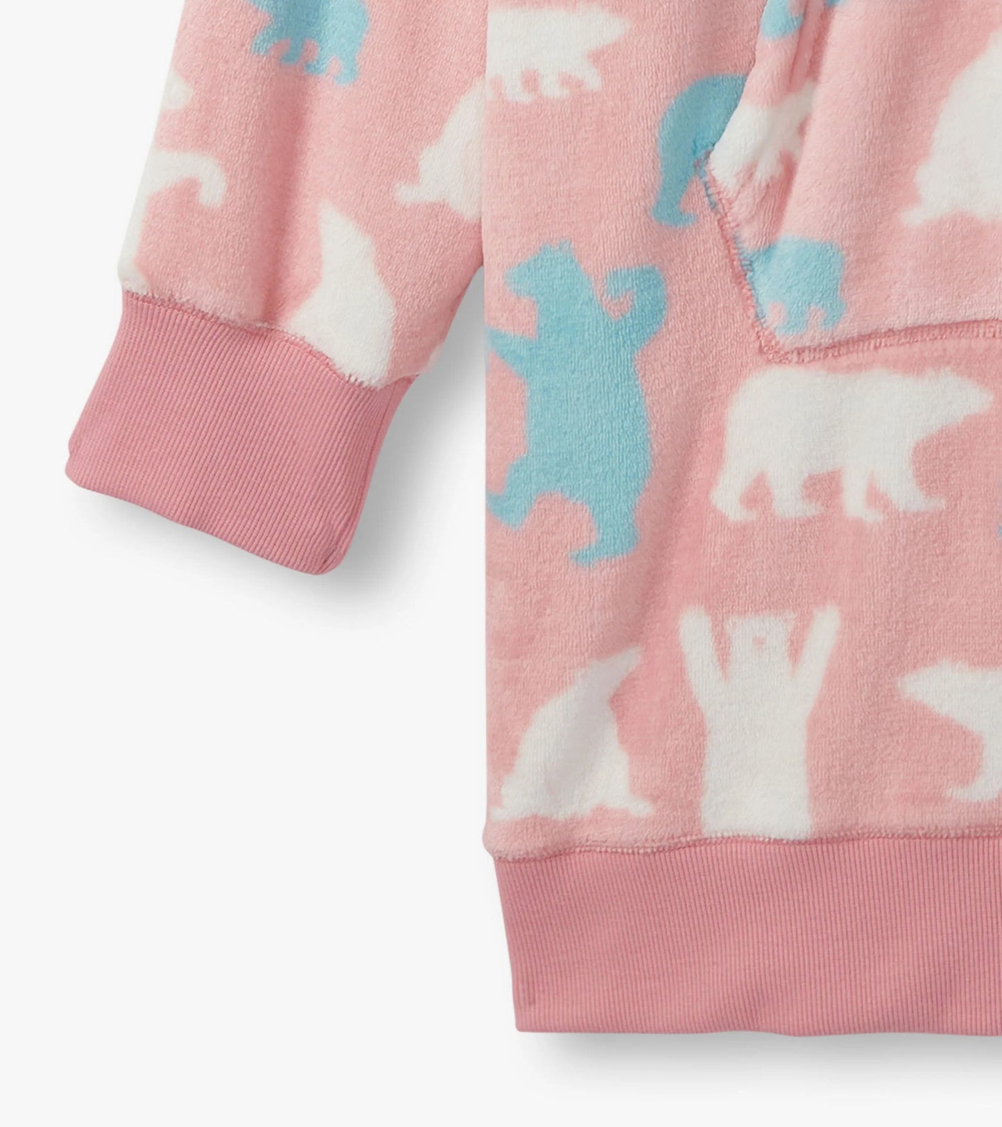 Pink Polar Bears Oversized Fleece Hoodie