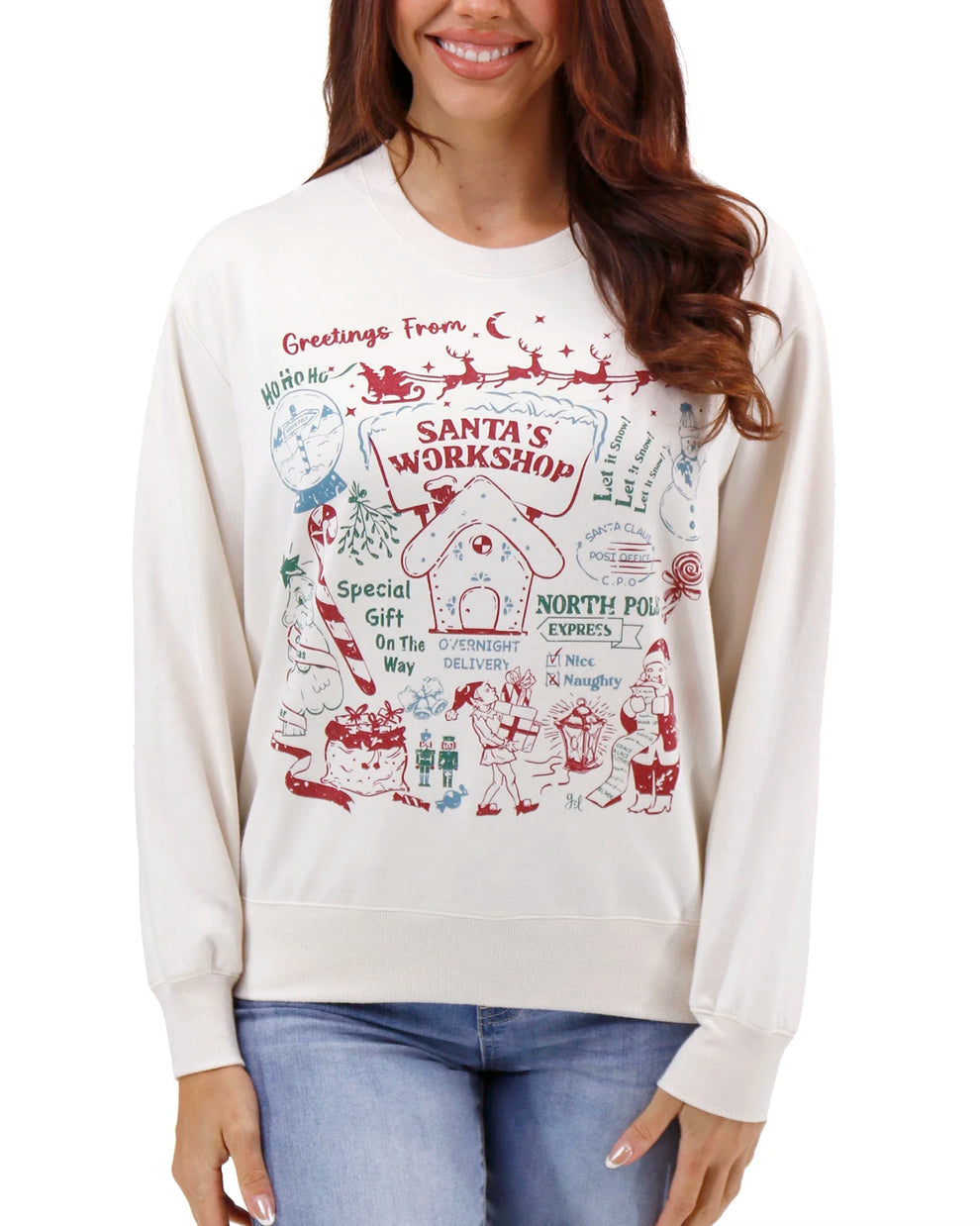 Signature Soft Graphic Sweatshirt-Santa's Workshop-G&L