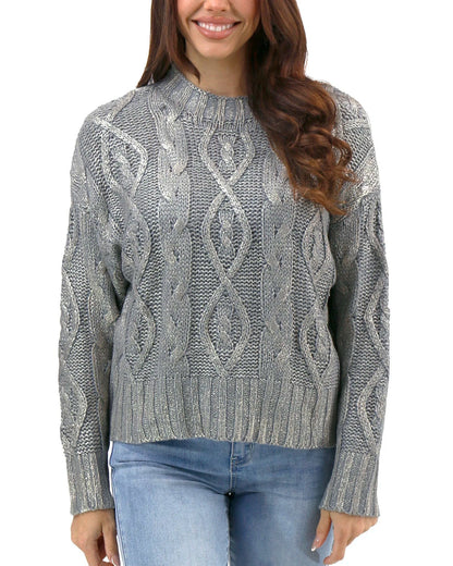 Foiled Cable Knit
Sweater Champagne
Shimmer- G&L