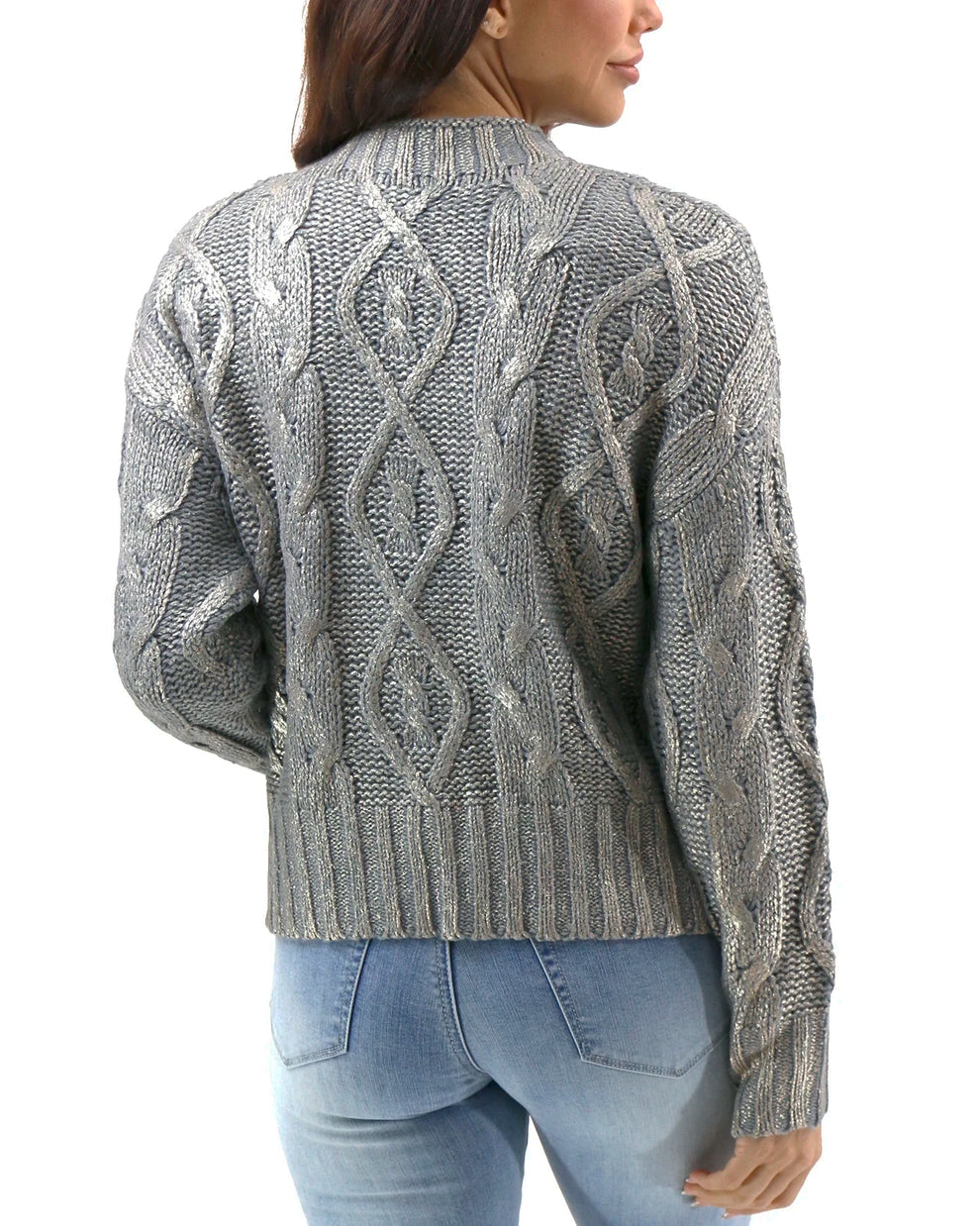 Foiled Cable Knit
Sweater Champagne
Shimmer- G&L