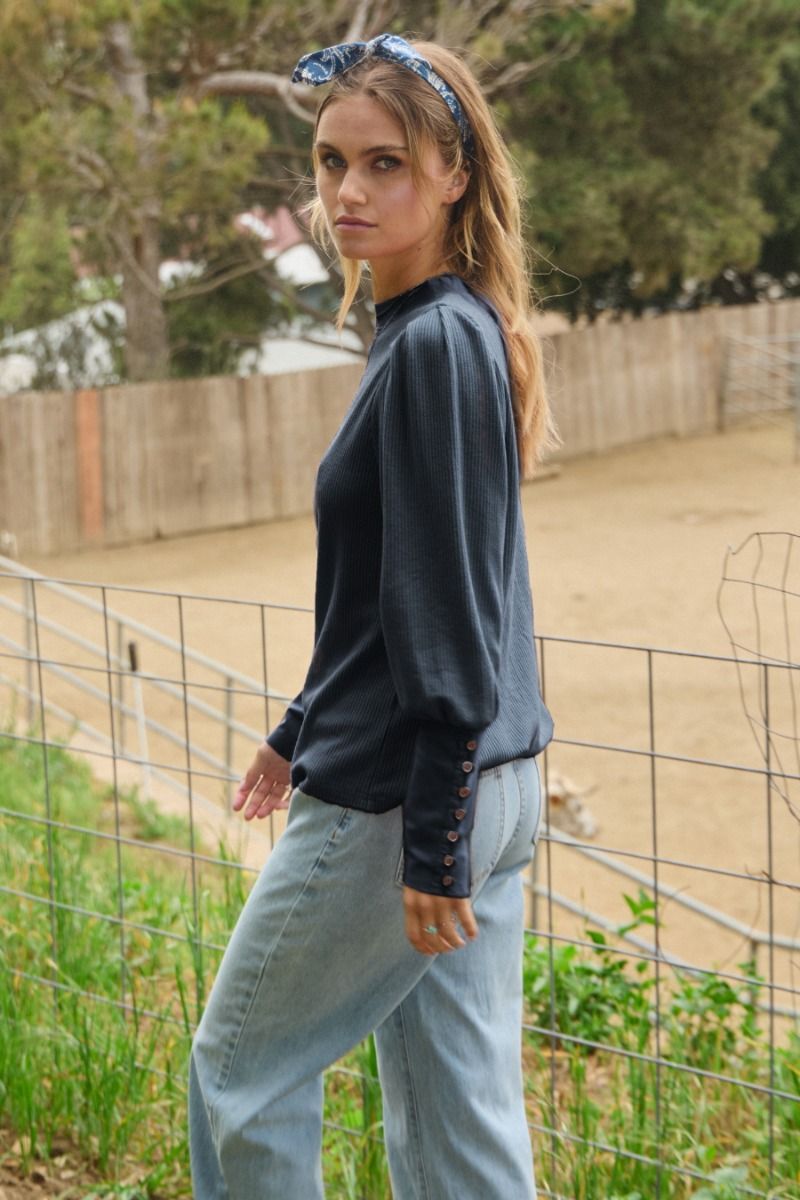 Washed Indigo Thermal Top