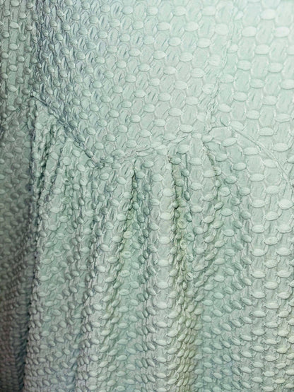 SAGE BIRDSEYE TEXTURED WIDE LEG SHORTALLS