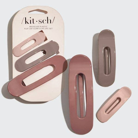 Flat Lay Claw Clip 3pc Flat - Ultra Glossy Terracotta-KITSCH