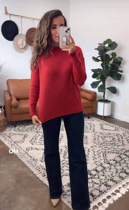 G&L Everyday Mock Neck Sweater Autumn Red