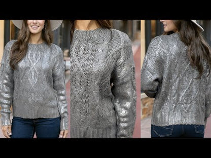 Foiled Cable Knit
Sweater Champagne
Shimmer- G&L