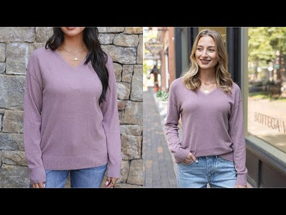 G&L Micro Bambü Lightweight Sweater in Dusty Mauve