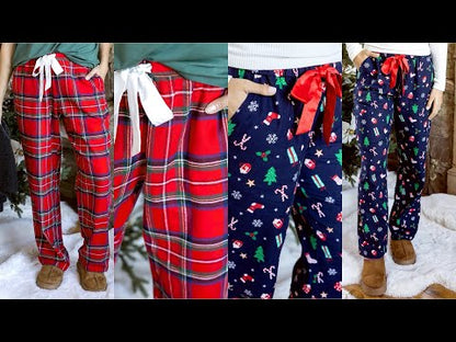 Flannel Christmas Pajama Pants Red Plaid- G&L