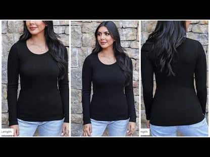 G&L Long Length Scoop Neck Long Sleeve Brami Black